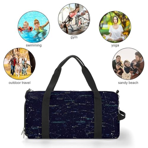 Starry Sky Constellation Large Capacity Portable Fitness Bag, Easy to Carry - color: Starry Sky Constellation
