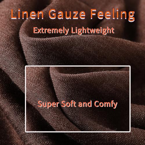 Harewom Lightweight Gauze Linen Feeling Shawl Wraps for Women Beach Summer Scarf for Evening Wedding Dresses - color: Shawl Wraps - Brown