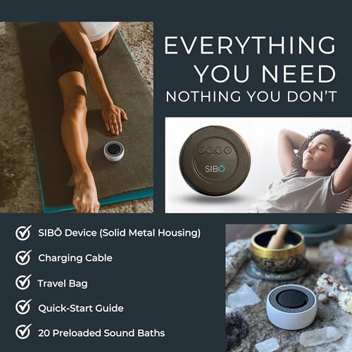 SIBŌ Digital Singing Bowl | 20 Preloaded Sound Baths from Real Crystal & Tibetan Singing Bowls | Meditation, Sleep & Deep Relaxation | No Phone Required