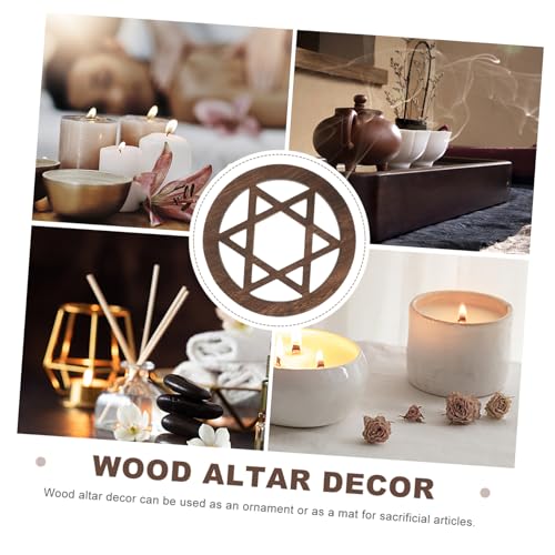 Homoyoyo Hand Carved Wooden Altar Tiles - Rustic Round for Astrology - 20x20cm Decor