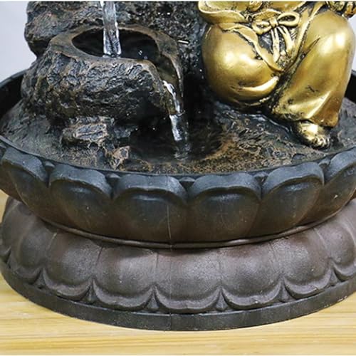 Meditation Decor, Living Room Decoration Fountain Study Tea Room Tabletop Flowing Water Decoration Chinese Style Landscape Tabletop Flowing Water Decoration ,Office Home Decor for Good Luck (C )