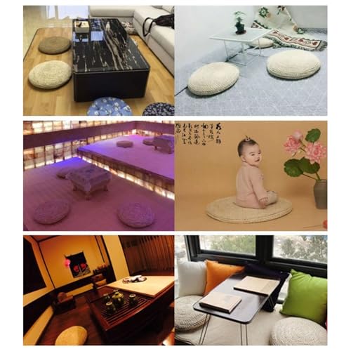 Meditation Cushions Yoga Cushion Meditation florensi Meditation Cushion Round Straw Cushion Yoga Meditation Cushion Silk Padding Floor Mat (Khaki1)