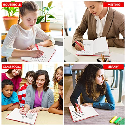 feela 3 Pack Notebooks Journals Bulk with 3 Black Pens, A5 Hardcover Notebook Classic Ruled Lined Journal Set with Pen Holder for Work Business Journaling Note Taking, 120 GSM, 5.1”x8.3”, Red - color: 3 Pack red