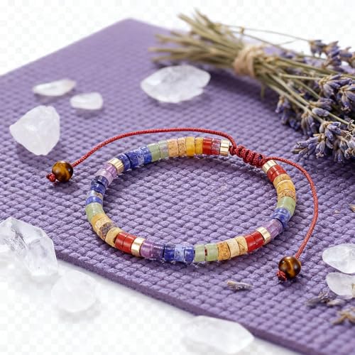 HUTIMY Chakra Bracelets for Women Jewelry Ornament Spiritual 7 Chakras Healing Crystals Gifts Meditation Bracelet