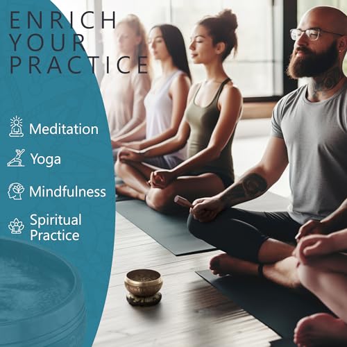 Silent Mind Tibetan Singing Bowl Set – Easy to Play & Beginner Friendly Meditation Bowl with Cushion, Mallet & Case | Stress Relief & Mindfulness | Gift-Ready - color: Cosmic Gold, size: With Case