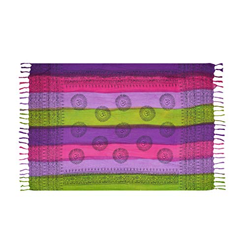 OMA Large OM Mantra Scarf Block Printed Wrap Prayer Shawl For Yoga & Meditation - Premium Quality BRAND