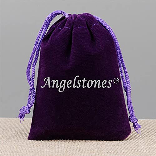 Angelstones Handmade Natural Healing Gemstone 6mm Round Beads Stretch Crystal Bracelet 7 Inch Unisex - color: Purple Blue Sea Sediment Jasper