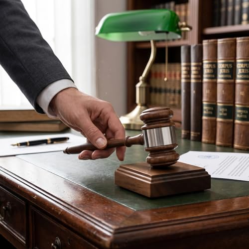 Wooden Walnut Gavel w/Square Sound Block (Silver Band)