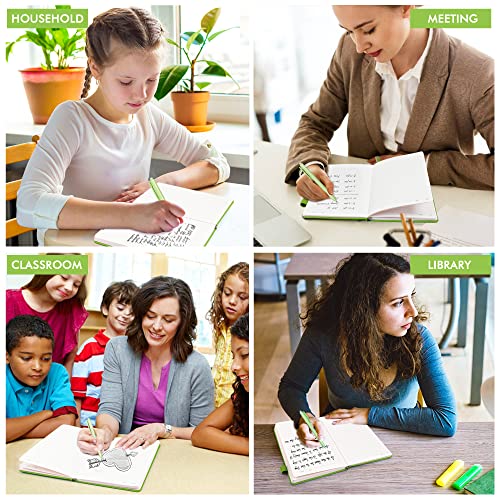 feela 24 Pack Journal Notebook Bulk for Work, Business Notebook Hardcover Lined Writing Journal with Pen Holder for Men Women Note Taking, with 24 Black Pens, 120 GSM, 5.1”x8.3”, A5, Green - color: 24 Green