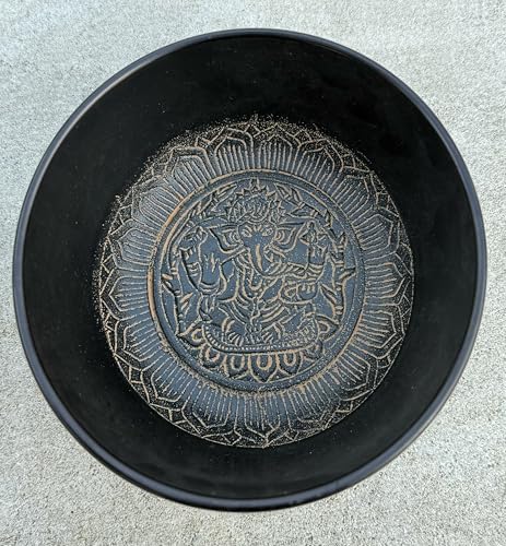 Tibetan Meditation Hindu OM Singing Bowl Mallet Mat Cushion Set (7 Inches, Om) - color: OM, size: 7 Inches