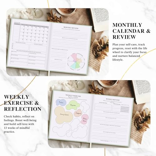 Lanpn Self Care Journal for Women, Self Love Guided Journals with Prompts, Daily Reflection Wellness & Gratitude Planner, 5 Minute Mental Health Notebook, Mindfulness Mood Log, 240 Pages, Sage Green - color: Sage Green
