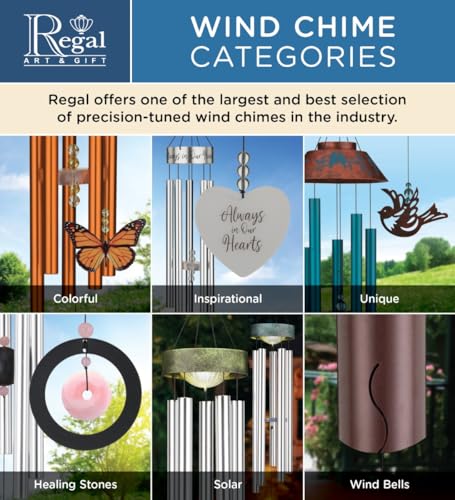 Regal Art & Gift Garden Crystal Chimes - Outdoor Decorative Metal Hanging Chime - Relaxing Sound for Yard, Patio, Porch or Garden - Blue