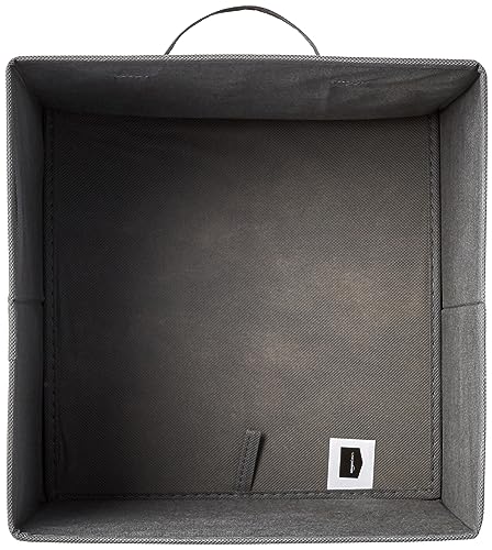 Amazon Basics Collapsible Fabric Storage Cubes Organizer with Handles, Sturdy, Foldable, Space-Saving, 10.5"x10.5"x11", Gray, 6-Pack