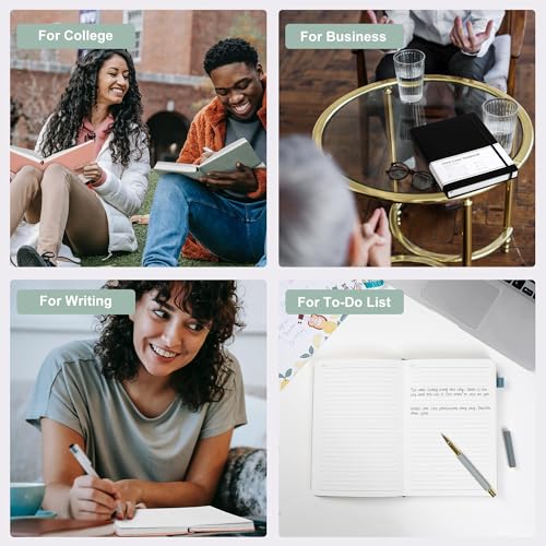 CAGIE Lined Journal Notebook, 320 Pages College Ruled Notebook, 100 Gsm Paper Thick Journal, B5 Hardcover Leather Journals for Writing Women Men, 7.6x10In, Green - color: Green, style: Lined B5