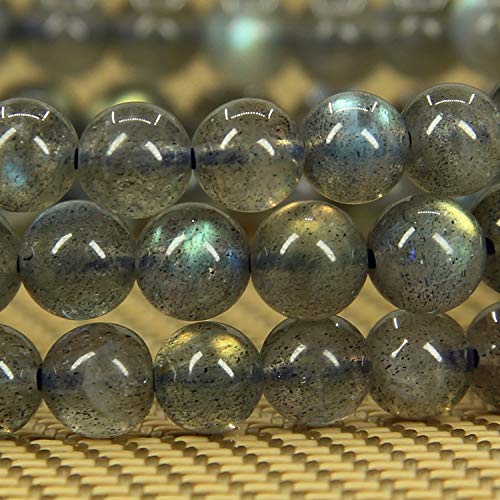 Healing Beads Bracelets for Women Men, Adjustable Natural Stone Beaded Bracelet Stackable Chain Stretch Jewelry Gifts - color: Labradorite