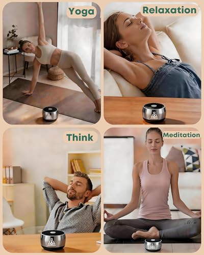 Meditation Sound Machine, Frequency Generator Instrument,PUVIDJUT Tone Device - Solfeggio Frequencies Bath for Yoga, Mindfulness,Meditation System of Chakra, 5 Tones Optional, 3 Timer Modes - color: Onyx Black