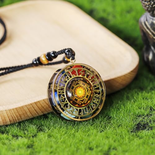 Day Day Up 7 Chakra Gemstone Reiki Energy Crystals Chakra Orgonite Pendant Necklace For Good Luck Yoga Meditation Jewelry - style: Style 2