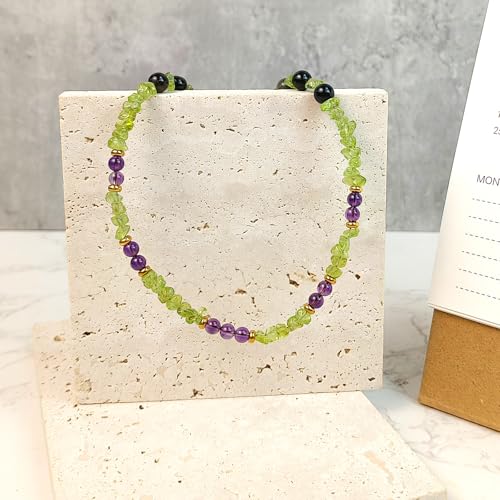 Crystal Pendant Necklaces Healing love Women's Men's choker Obsidian Tiger eye White Crystal Black Gold waterproof dainty Charm stackable statement Cute Stone necklace Unisex - style: Olivine