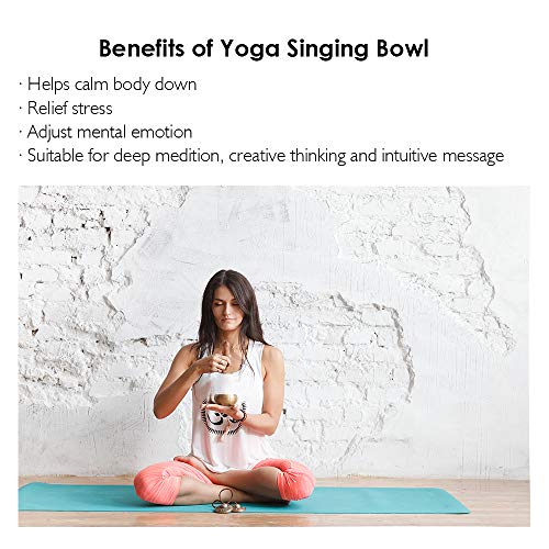 4.2'' Tibetan Meditation Yoga Singing Bowl Set, Hand Hammered Singing Bowl With Mallet & Silk Cushion, For Meditation, Chakra Healing, Prayer, Yoga and Mindfulness
