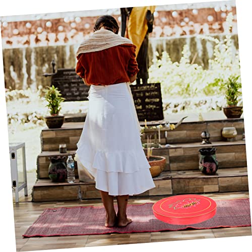 Happyyami Lotus Printing Meditation Seat Mat Yoga Cushion for Meditation and Worship - color: Red