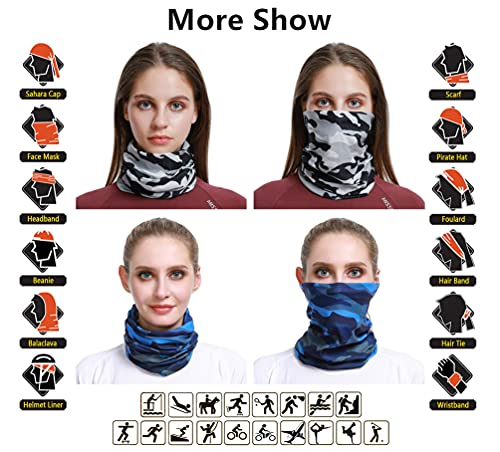 Headband Neck Gaiter Head Wrap Headwear Face Mask Magic Scarf Bandana for Men and Women - color: 9pc.camouflage New Series