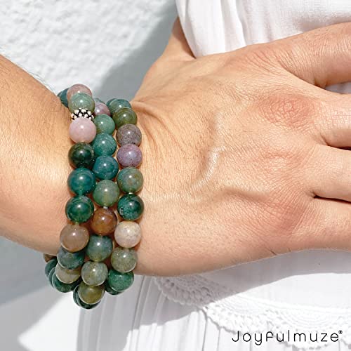 Natural Gemstone Stretch Bracelet Gifts, Peridot, Clear Quartz, Citrine, Amethyst, Rose Quartz, Turquoise Serpentine, Pearl, Lava Marble Beads, Chakra Energy Jewelry, Comfortable Fit 6.5–7"