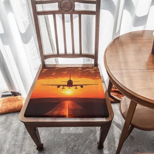 Seat Cushion Memory Foam Office Chair Cushion Airplane Sunset Chair Pad for Soft Support Tailbone Pain Relief Sciatica