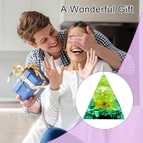 Tree of Life Orgone Pyramid,Natural Malachite&Peridot Orgonite Healing Crystal Pyramid,Crystal Stone Positive Reiki Energy Generator Collection Wealth Lucky Meditation Tool(6cm) - color: Green