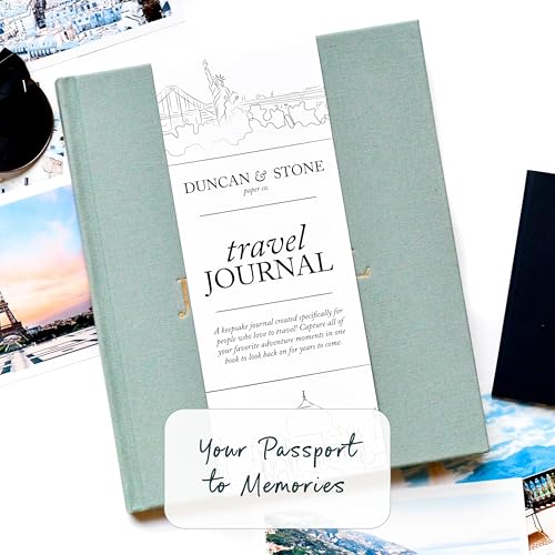 DUNCAN & STONE PAPER CO. Travel Journals - Elegant Journaling Notebook To Record All Your Travel Adventures Up To 15 Trips (Rose,110 Page) - color: Rose