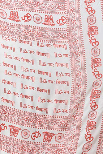 Exotic India Printed Om Namah Shivai Prayer Shawl - PolyCotton