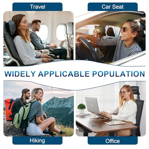 Inflatable Airplane Seat Cushion, Comfort 3d Air Cell Seat Cushion, Tailbone Pain Relief for Long Distance Sedentary People to Use (Black, 16*18in)