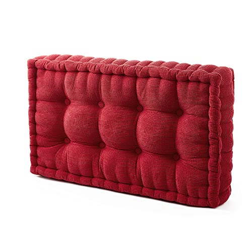 DormCo Rainha - Ultra Thick Tufted Floor Pillow - Crimson - color: Crimson