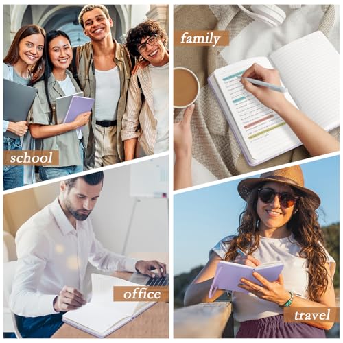 deli A5 Lined Journal Notebook, 160 Pages Hardcover Writing Notebook, 5.5"x8.2" College Ruled Notebook for Office, School, Work Notes (Purple) - color: Purple