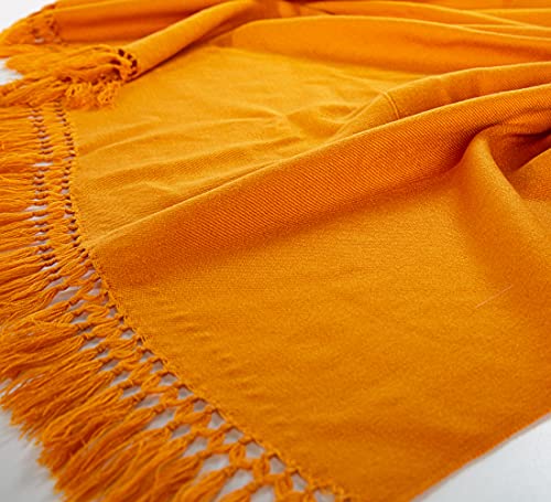 Meditation Shawl or Meditation Blanket, Shawl/Wrap, Oversize Scarf/Stole. Large. Unisex. - color: Saffron