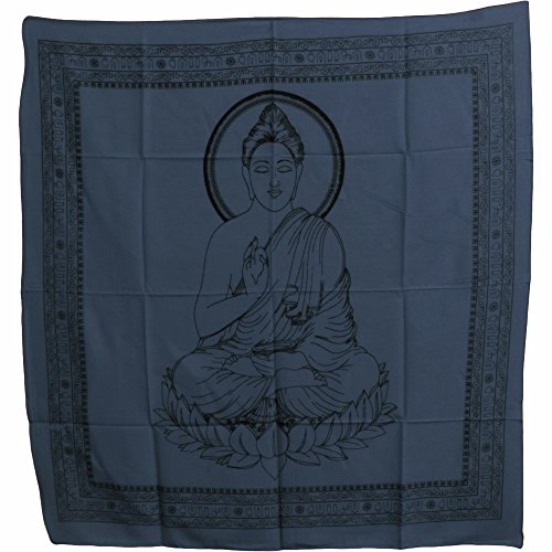 Buddha Indian Cotton Yoga Meditation Prayer Altar Cloth (40" x 40") (Gray) - color: Gray