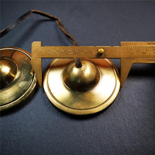 Tibetan Tingsha Bell Set - Tibetan Cymbals - for Sound Healing, Yoga, Meditation, and Mindfulness,Handmade in Nepal,Made of Brass,Plain Pattern,6.5cm/2.6 inch - color: 2-Brass-Plain-6.5cm