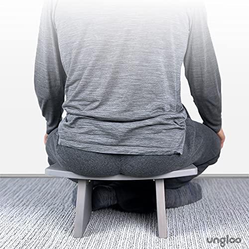 Meditation Bench | Wide & Tall Sturdy Stable Cross Legged & Kneeling Stool | Easy on HIPS and Knees | Prayer Bench | Lightweight Sustainable Bamboo Stool