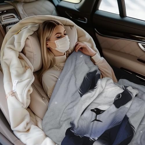 Panda Prints Throw Blanket (320g Flannel) Anti-Pilling Warm Fuzzy Blankets for Bed Sofa Couch Travel 40x30 Inch - color: Panda, size: 40x30 Inch