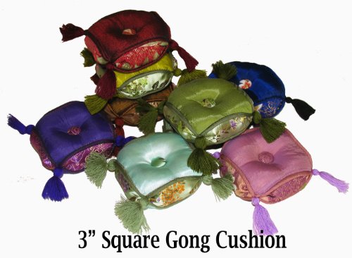 Meditation Accessory Japanese Rin Gong Singing Bowl Set 2.7" dia with Cushion & Brocade Striker - Royal Purple - color: 2.7" Royal Purple