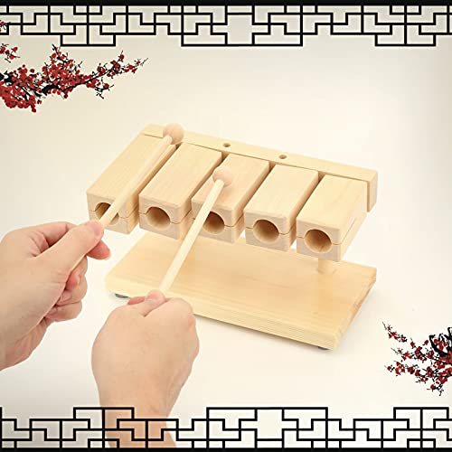 Wood Percussion Block 5 Tones Rhythm Maple Blocks with Hammer for National Opera Music