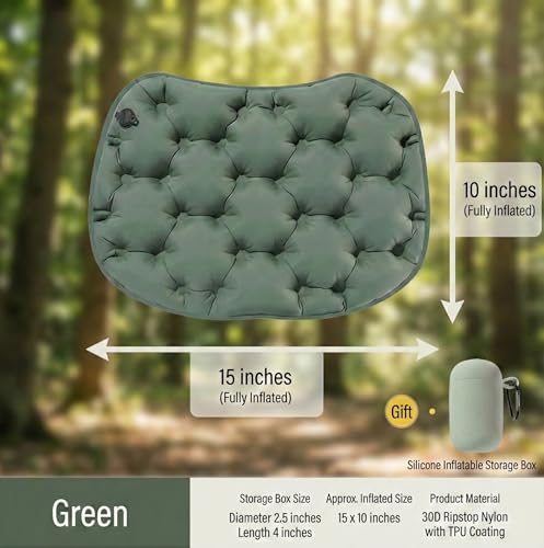 Inflatable Seat Cushion, Airplane Seat Cushion for Long Flights, 2 in 1 Pump & Storage Portable Travel Cushion, Anti-Slip Waterproof Pad for Air Travel, Stadium, Camping