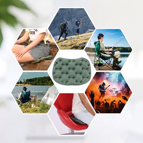 Inflatable Seat Cushion, Lightweight Portable Air Cushion with Pump, Airplane Seat Pad for Flights Pressure Relief, Waterproof Chair Pad, Stadium Cushions for Travel, Camping, Hiking(Green) - color: Green