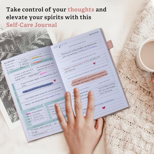 Mental Health Journal for Women and Men - Anxiety & Guided Journal with Mood & Habit Tracker - Take 5 Minuets Everyday - 91 Days Self Care Journal with Prompts, Pink - color: Pink