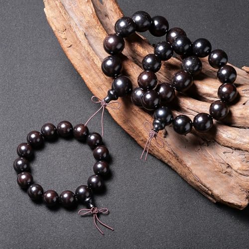 Wooden Prayer Bead Bracelets Traditional Buddhist Mala Bracelet,1pc/pack - size: Dia.20mmX12pcs, style: HeiTanJG