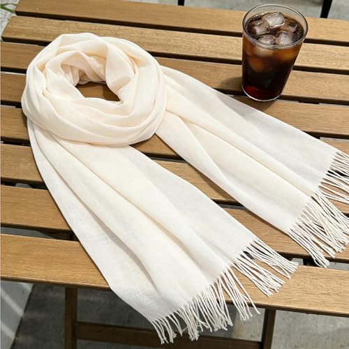 Thin Fashion Scarves for Women Spring Summer Sunprotection Lightweight Large Scarf Shawls Fall Neck Warm Wraps - color: Beige-thin