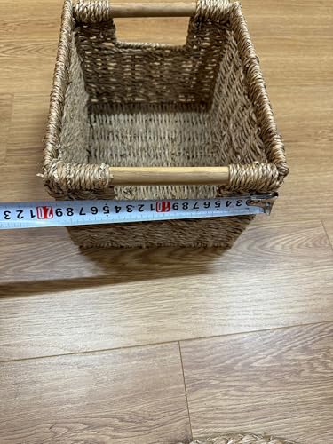 HomeRoots Seagrass Storage Baskets Set of 3, Woven Seagrass Baskets for Shelves, Closet, Nursery, Living Room, Natural Wicker Storage Baskets for Organization and Home Decor