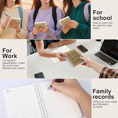 3Pcs A6 Spiral Notebook,Inspirational Journal,Motivational Journal for Women Men,Spiral Journal Notebook College Ruled Daily Diary for School,Travel,Business,Work (3Pcs-A6 Always Brown) - color: 3pcs-a6 Always Brown