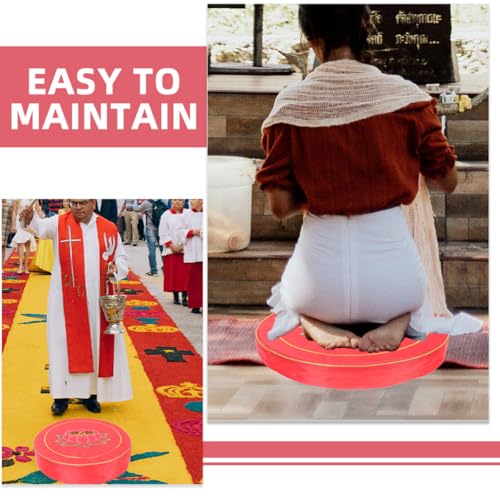 VICASKY Lotus Flower Meditation Floor Cushion Buckwheat Seat Cushion Thick Round Worship Mat for Yoga and Zen Sitting, Small Size, Sturdy Cover, Suitable for Home Meditation