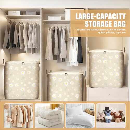 210L Large Comforter Storage Bag, Foldable Non-Woven Clothes Organizer Bag, Portable Moving Bags with Handles for Clothing, Blanket, Quilts, Pillows - size: 210L