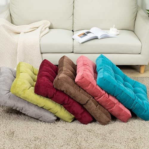Square Meditation Pillow, Large Floor Pillow Cushion,Solid Thick Tufted Seat Cushion Janpanese Quilted Chair Mat for Balcony Bedroom Tatami Living Room(55x55cm, C) - color: C